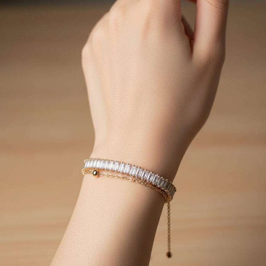 Hand wearing a bracelet